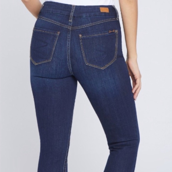 NWT Seven TummyLess High Rise Skinny Jeans Dark Wash Size 4 - Picture 4 of 10